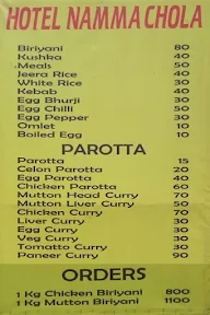 Hotel Namma Chola menu 1