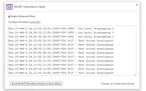 MCAST Attendance Helper