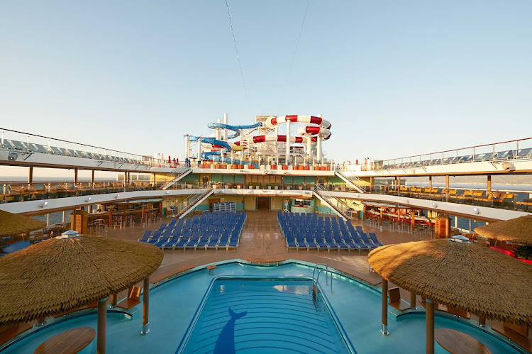      A look at the main pool deck on Carnival Horizon. 