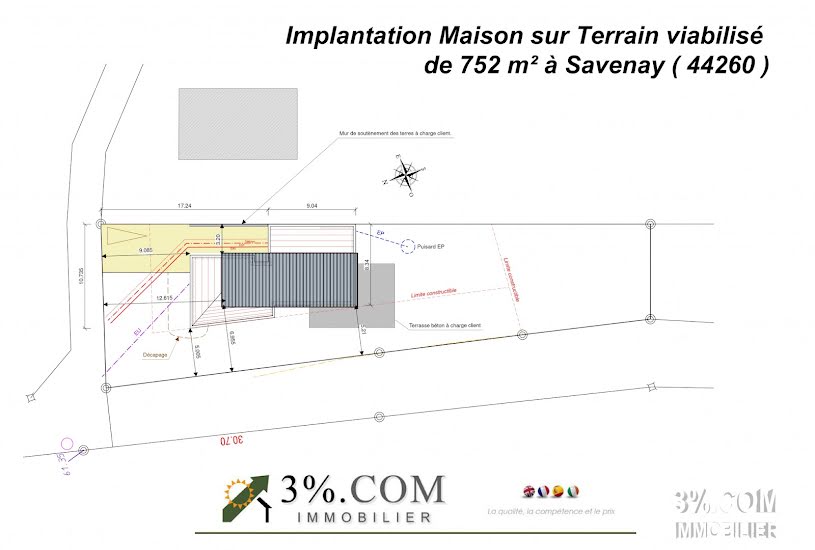  Vente Terrain à bâtir - 752m² à Savenay (44260) 