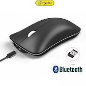 Chuột Bluetooth Hxsj T23 5.1 Wireless Usb 2.4Ghz Siêu Mỏng Tự Sạc, Ko Tiếng Ồn Cho Pc Laptop, Máy Tính Bluetooth, Tivi