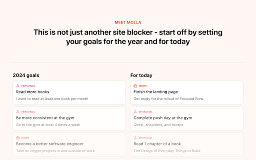 Molla - Stay focused and block distractions