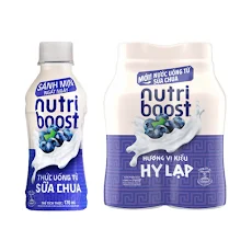 Lốc 4 Chai Thức Uống từ Sữa Chua Nutriboost Vị Việt Quất (170ml/chai)