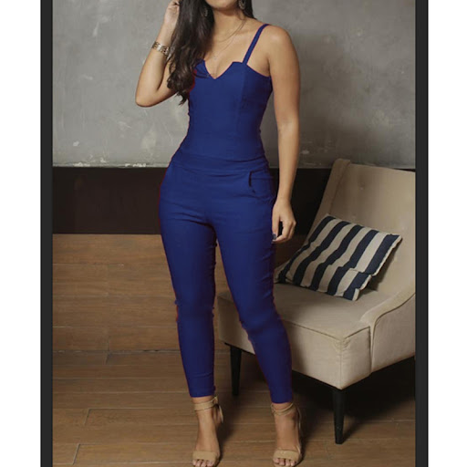 Title 5, Ladies Summer Solid Color Skinny Jumpsuit with ...