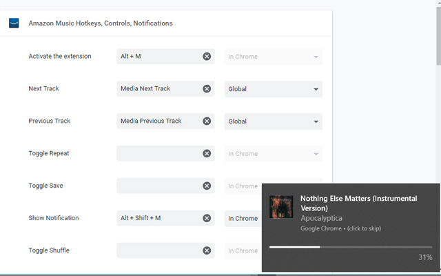 Amazon Music Hotkeys, Controls, Notifications Preview image 3