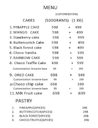 Cake Factory menu 1