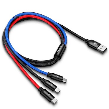 Dây cáp sạc 3 in 1 Micro USB, Type-C, Lightning hiệu Baseus Repid phiên bản nâng cấp  sạc cùng lúc 3 thiết bị thế hệ mới (Sạc nhanh 3