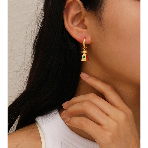 Title 5, Womens Fashion Retro Enamel Earrings, a vintag...