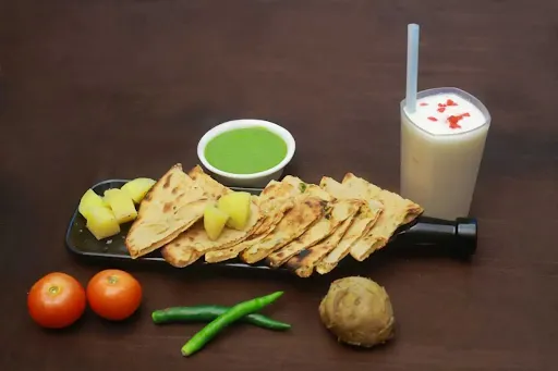 Aloo Parathas With Sweet Lassi