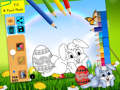 Easter bunny egg coloring book