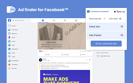 Social media Ad finder