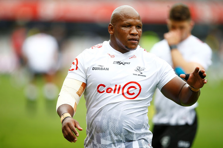 Sharks hooker Bongi Mbonambi cautions SA sides against focusing too much on the negativity about local franchises joining the Heineken Champions Cup. Picture: Steve Haag/Gallo Images