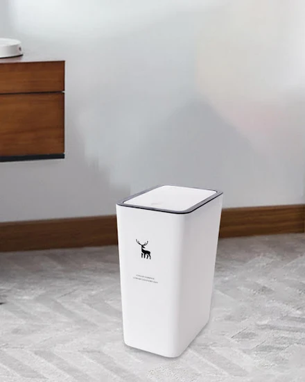 Garbage Can with Lid Household Rubbish Bin for Living Roo... - 0