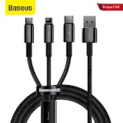 Dây Cáp Baseus 3.5A 3 Trong 1 Đầu Usb Sang M + L + C 1.5M