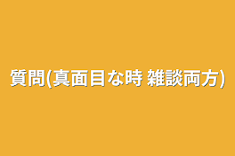 質問(真面目な時 雑談両方)