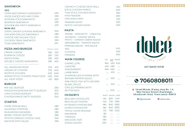 Dolce Cafe & Bistro menu 
