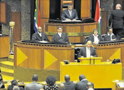 IN THE HOUSE: Chief justice Mogoeng Mogoeng address a join sitting of Parliament yesterday to bid farewell to his predecessor  Sandile Ngcobo.  Photo: Ntswe Mokoena