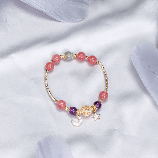Title 1, Bardo Crystal Bracelet Strawberry Quartz White ...