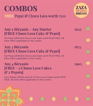 ZAZA Mughal Biryani menu 2