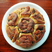 Pull-apart garlic and rosemary bread.