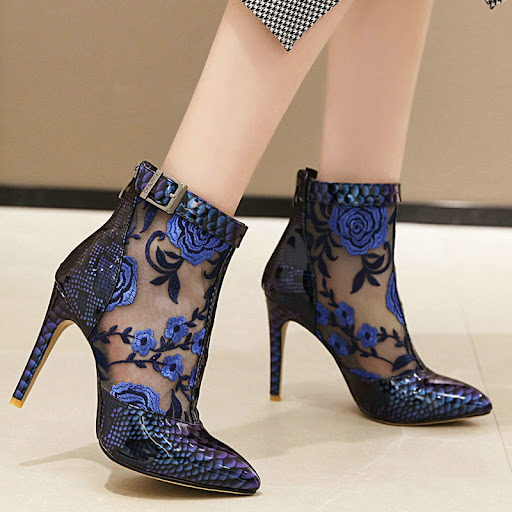 Title 8, Ladies Fashion Printed Pointed Ankle Boots wit...