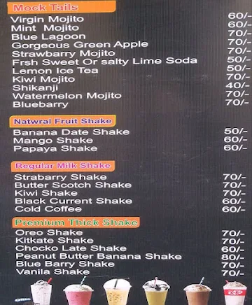 Human Fuel menu 