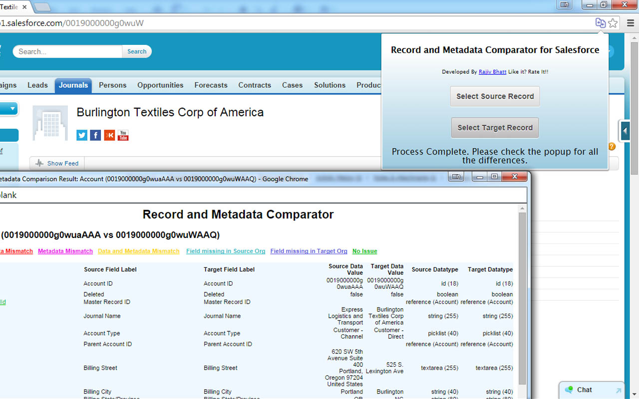 Record and Metadata Comparator for Salesforce Preview image 4