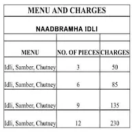 Naadbramha Idli menu 2