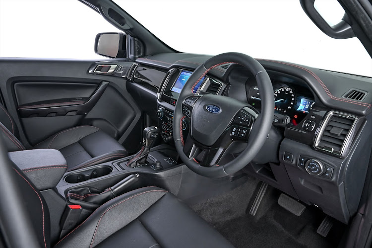 The leather-rich interior is home to lots of standard tech, including Ford's Sync3 infotainment system.