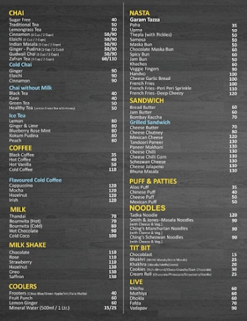 Tea Point menu 