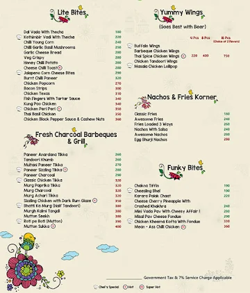 Filament Bar menu 