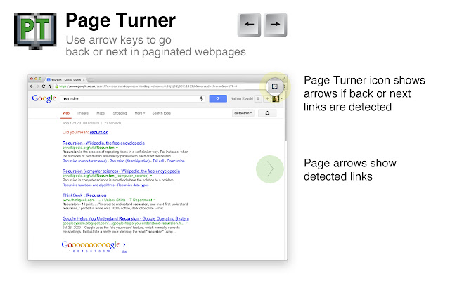 Page Turner chrome extension