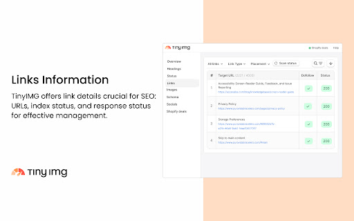 TinyIMG SEO Extension & Shopify Inspector