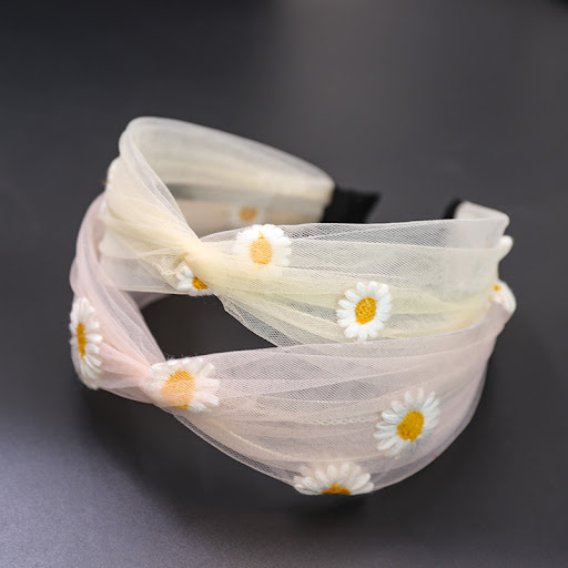 Title 6, Serre-tête en dentelle et mesh transparent brod...