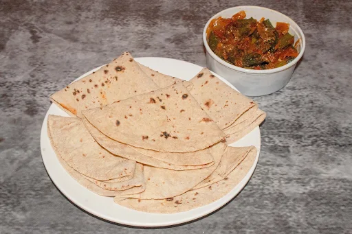 Bhindi Fry With 5 Butter Roti