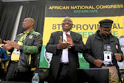 The newly elected ANC chairman Oscar Mabuyane, Deputy President Cyril Ramaphosa and the new ANC provincial secretary Lulama Ngcukaythobi at the ANC provincial conference in East London ICC.