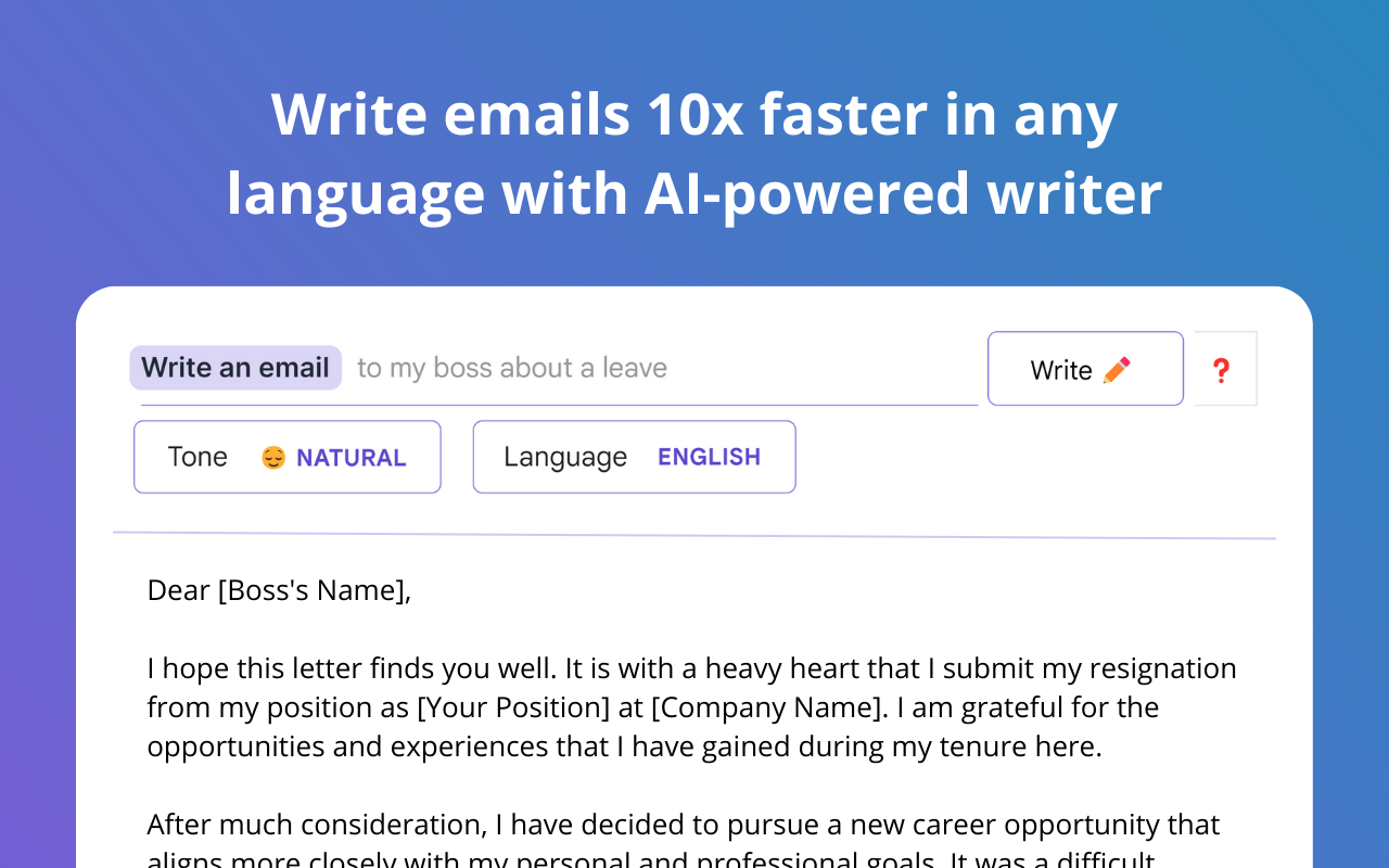 MagicWriter - Your AI Email Writer Assistant Preview image 2