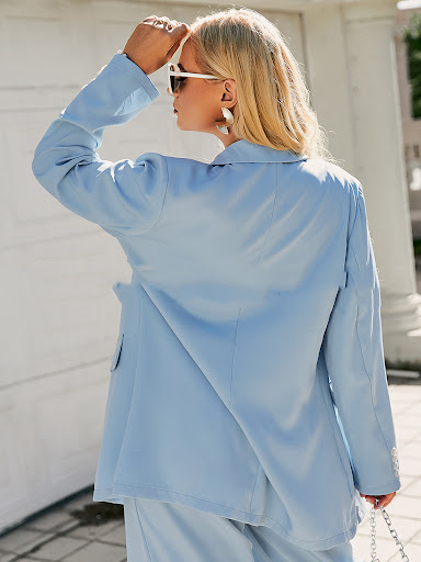Title 1, Blue Temperament Commuter Suit Jacket with a So...