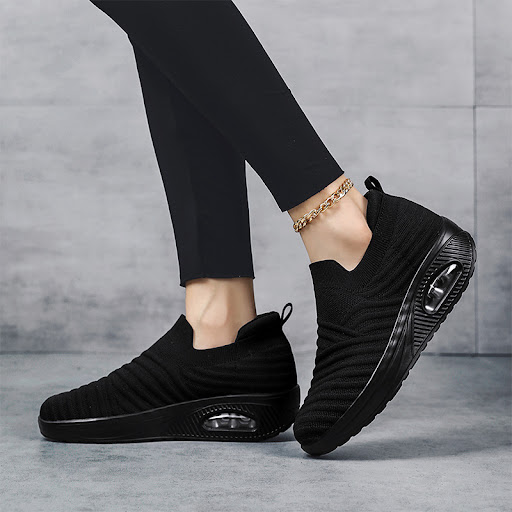 Title 17, Breathable Slip-on Shoes with Platform, Mesh Su...