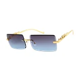 Gold Frame Gray And Blue Piece