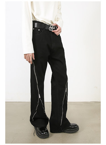 Title 2, Mens Street Dark Loose Slightly Flared Jeans w...