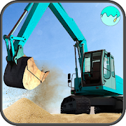 Heavy Excavator Construction Zone Site Excavation  Icon