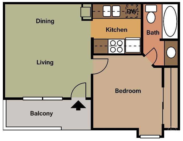 A1-D 1 Bed 1 Bath