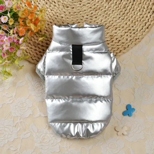 Puppy Pet Dog Clothes Outdoor Windproof Waterproof Leather Dog Coat Winter Warm Padded Jacket for Dogs and Cats in Cold 