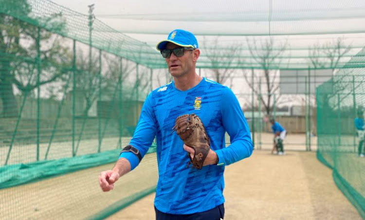 SA senior men's national cricket team batting consultant Justin Sammons during a nets session.