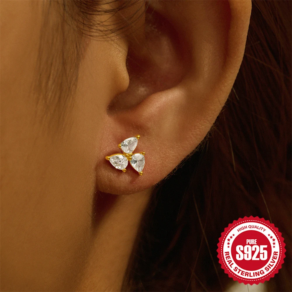 Title 22, S925 Sterling zilveren oorstekers met waterdrup...