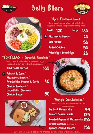 Gobble Up Churros menu 