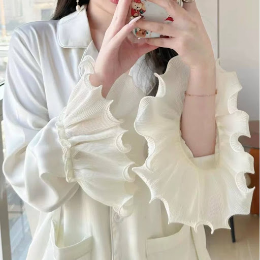 Title 2, Fashion Ice Silk Pajamas Ruffled Women