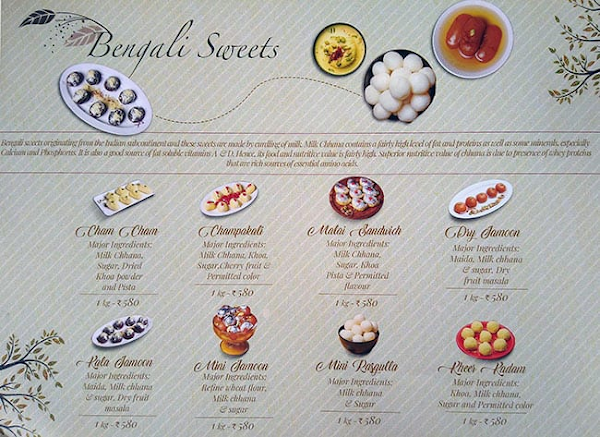 Kanti Sweets menu 