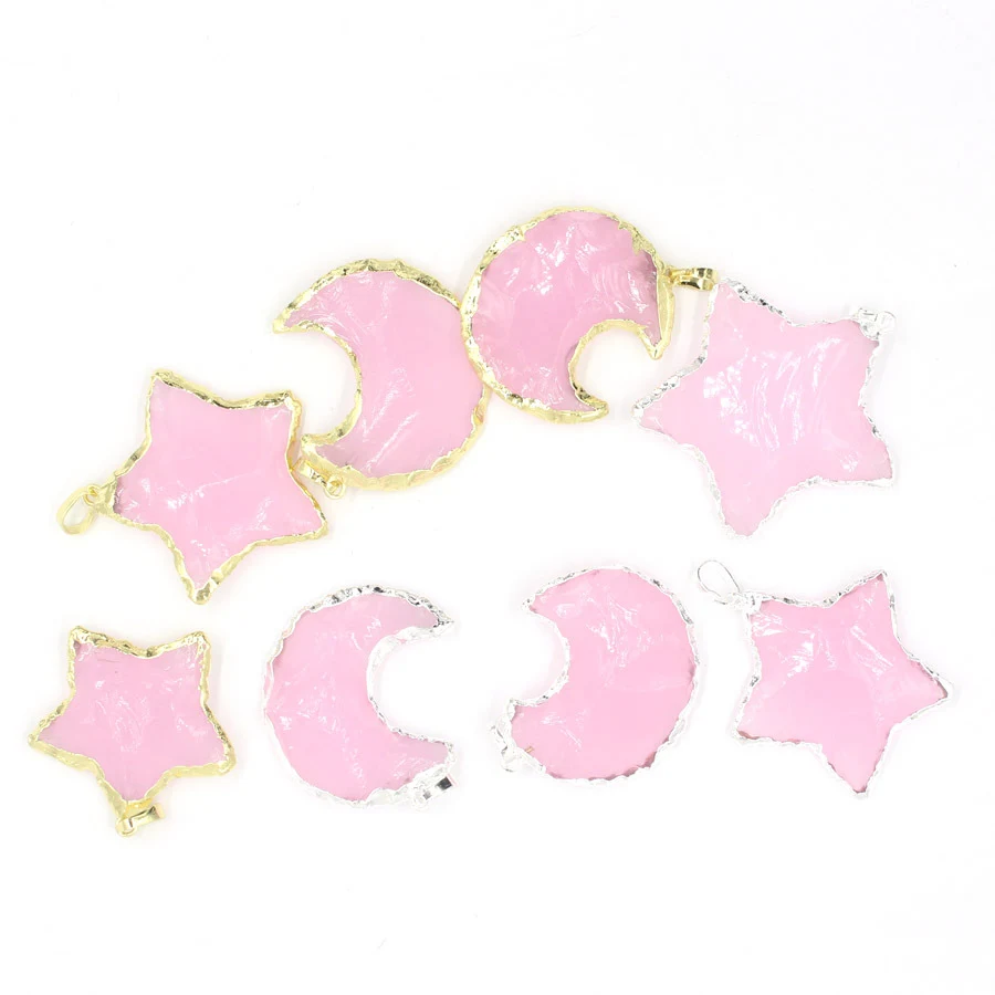 Pendentif étoile lune facetté cristal blanc Bijou céleste pour un look unique Élégance et mysticisme pour toutes les occasions Cadeau idéal pour femme.